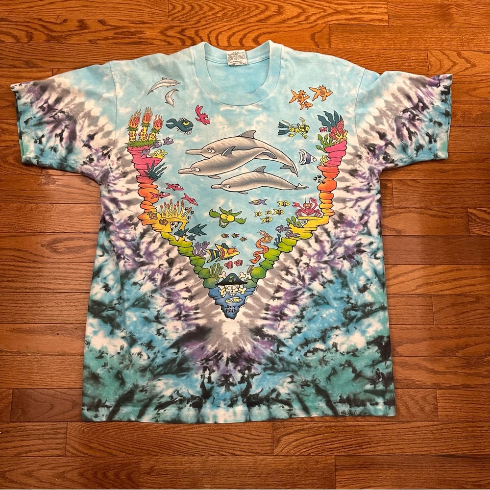 Vintage 1993 Joey Mars Liquid Blue Tie Dye T shirt size XL
Made in USA